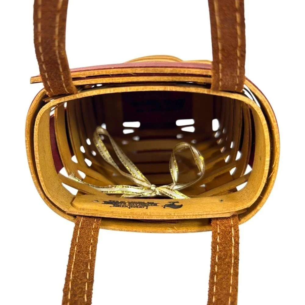 Longaberger LITTLE SHOPPER BASKET 2008 Tree Trimming Lid Liner Protector Tie-on